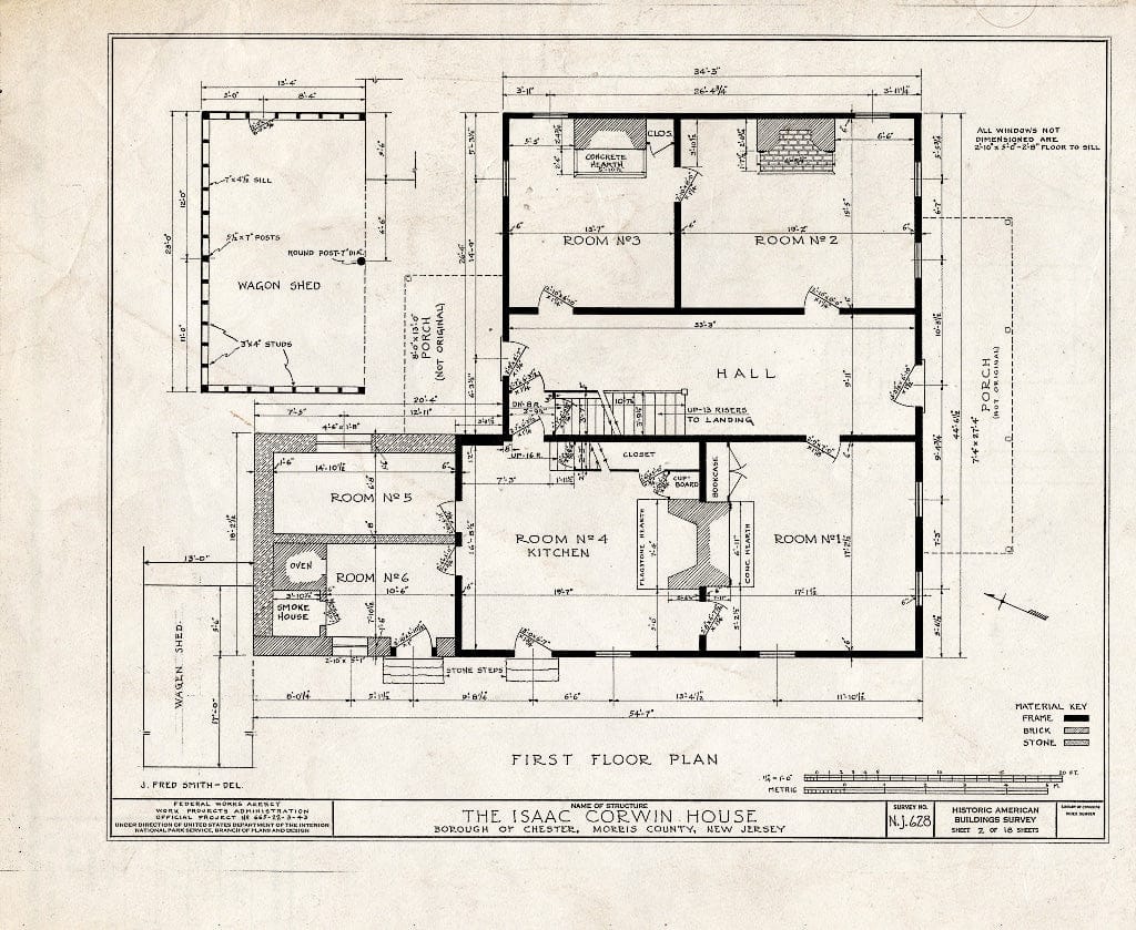Blueprint HABS NJ,14-Chest,2- (Sheet 2 of 18) - Issac Corwin House, Chester, Morris County, NJ