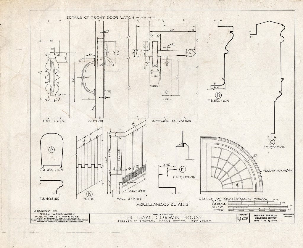 Blueprint HABS NJ,14-Chest,2- (Sheet 11 of 18) - Issac Corwin House, Chester, Morris County, NJ