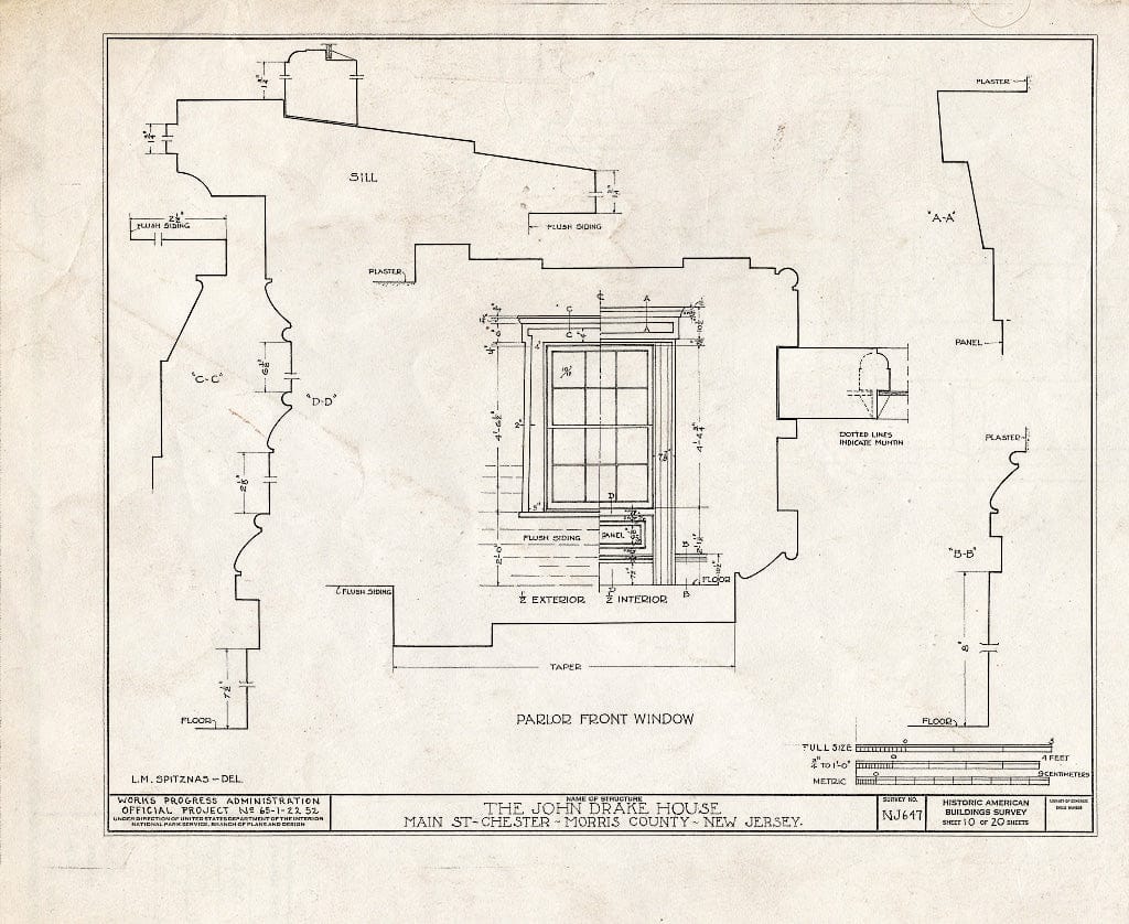 Blueprint HABS NJ,14-Chest,3- (Sheet 10 of 20) - John Drake House, Main Street, Chester, Morris County, NJ