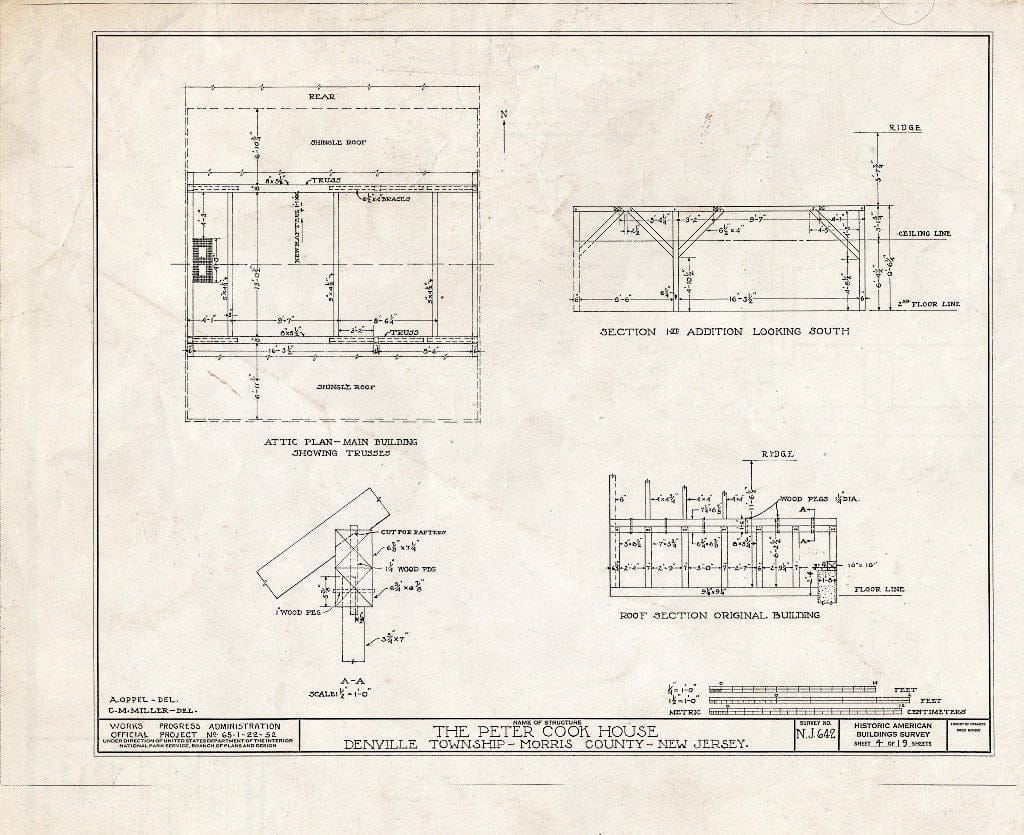 Blueprint HABS NJ,14-DENV.V,1- (Sheet 4 of 19) - Peter Cook House, Morris Road, Denville, Morris County, NJ