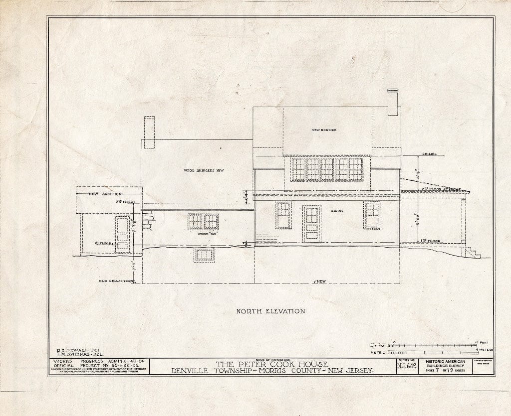 Blueprint HABS NJ,14-DENV.V,1- (Sheet 7 of 19) - Peter Cook House, Morris Road, Denville, Morris County, NJ