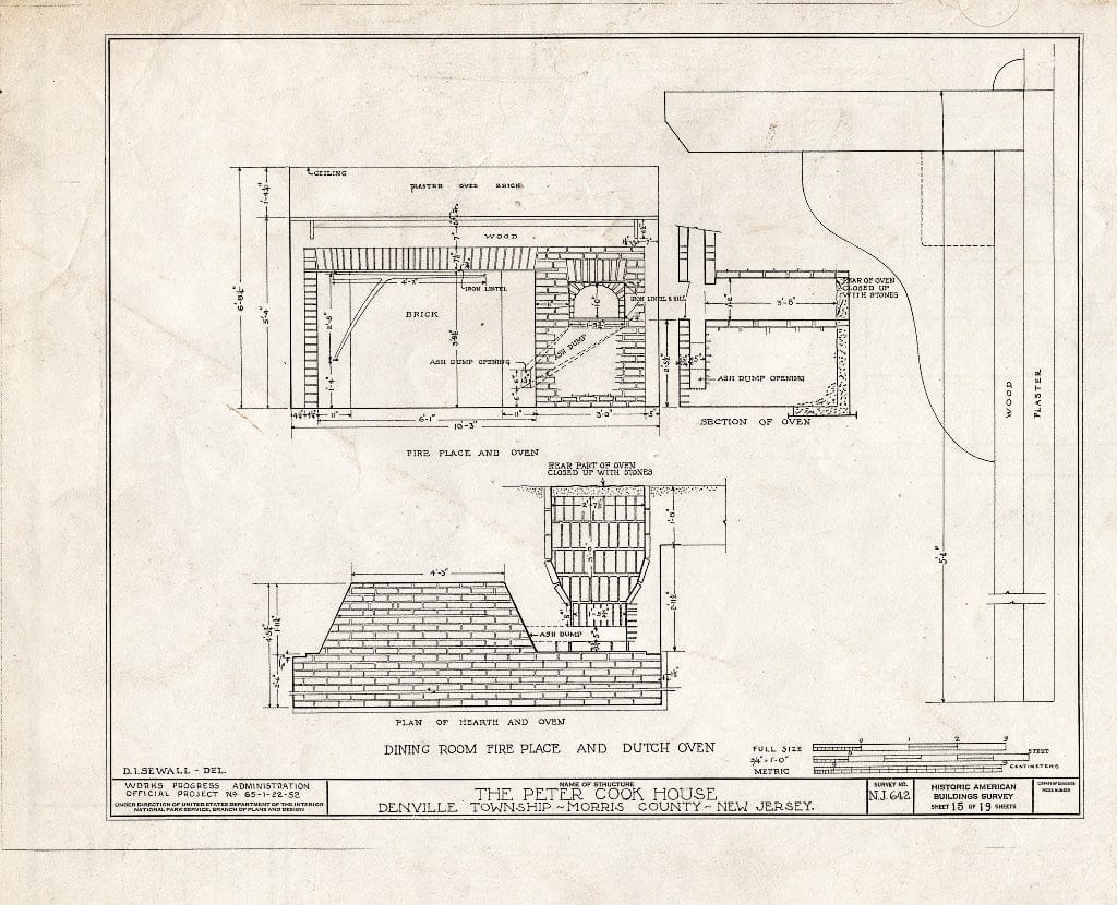 Blueprint HABS NJ,14-DENV.V,1- (Sheet 15 of 19) - Peter Cook House, Morris Road, Denville, Morris County, NJ