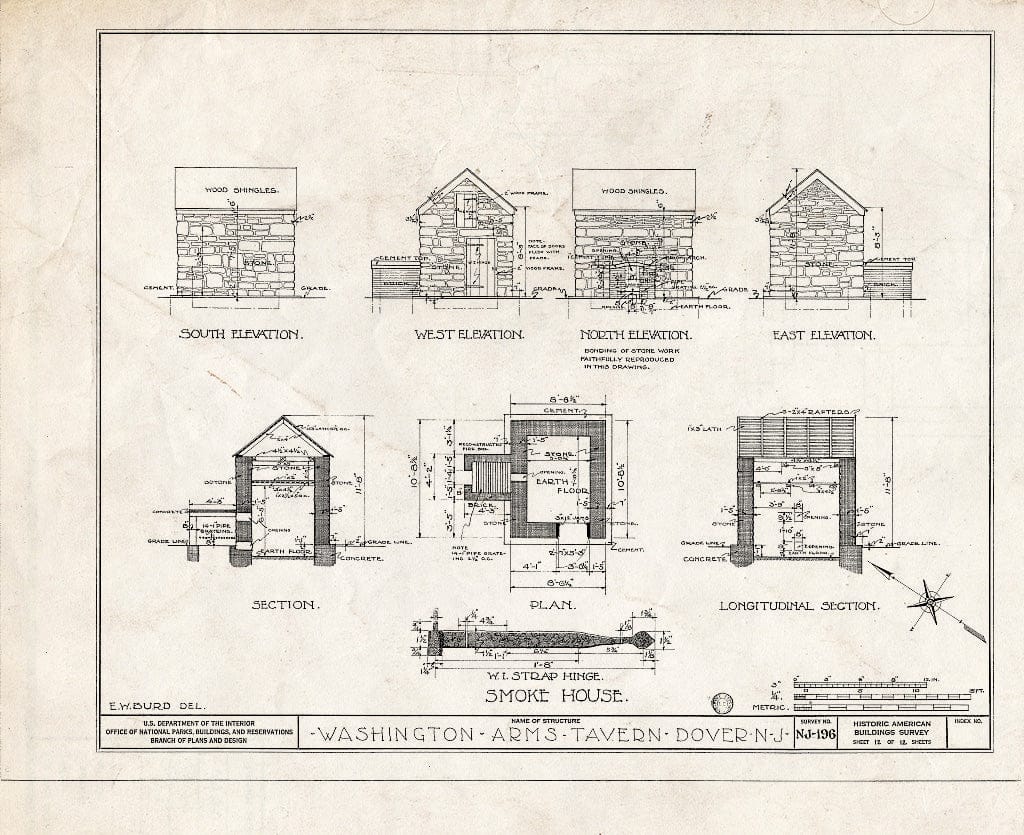 Blueprint HABS NJ,14-DOV.V,1- (Sheet 12 of 12) - Washington Arms Tavern, Dover, Morris County, NJ