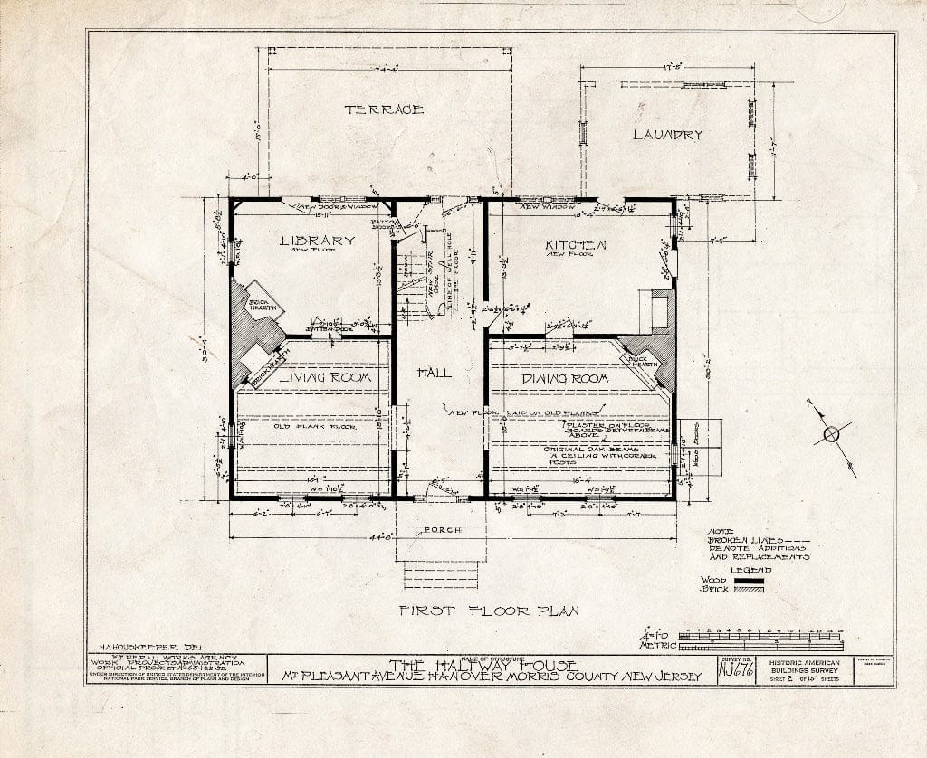 Blueprint HABS NJ,14-HANO,4- (Sheet 2 of 15) - Halfway House, Hanover, Morris County, NJ