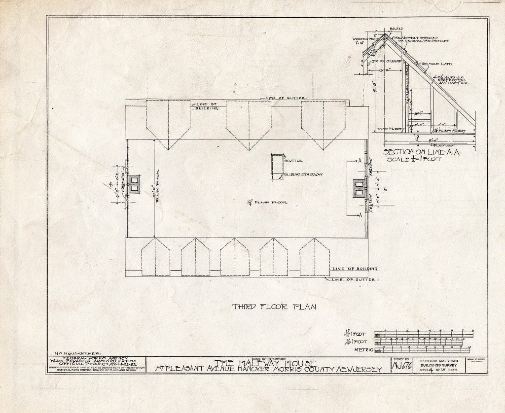 Blueprint HABS NJ,14-HANO,4- (Sheet 4 of 15) - Halfway House, Hanover, Morris County, NJ