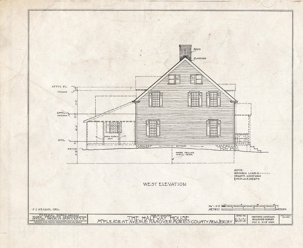 Blueprint HABS NJ,14-HANO,4- (Sheet 6 of 15) - Halfway House, Hanover, Morris County, NJ