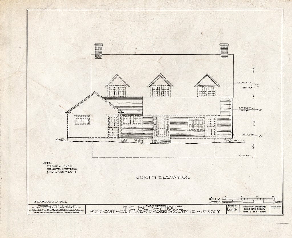 Blueprint HABS NJ,14-HANO,4- (Sheet 7 of 15) - Halfway House, Hanover, Morris County, NJ