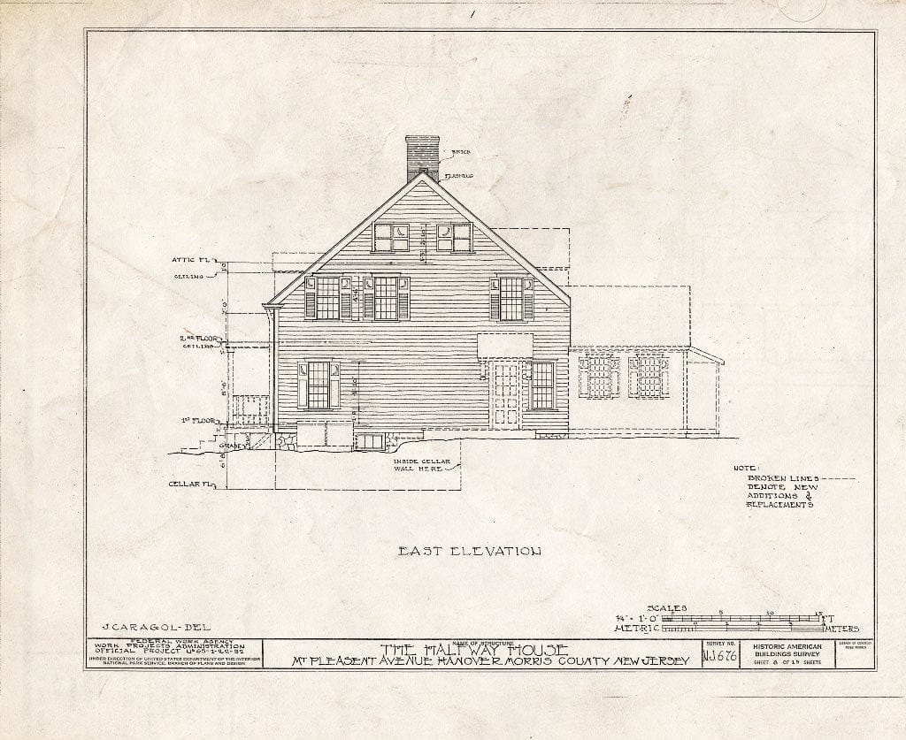 Blueprint HABS NJ,14-HANO,4- (Sheet 8 of 15) - Halfway House, Hanover, Morris County, NJ