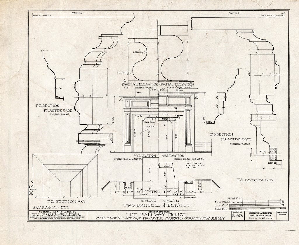 Blueprint HABS NJ,14-HANO,4- (Sheet 9 of 15) - Halfway House, Hanover, Morris County, NJ