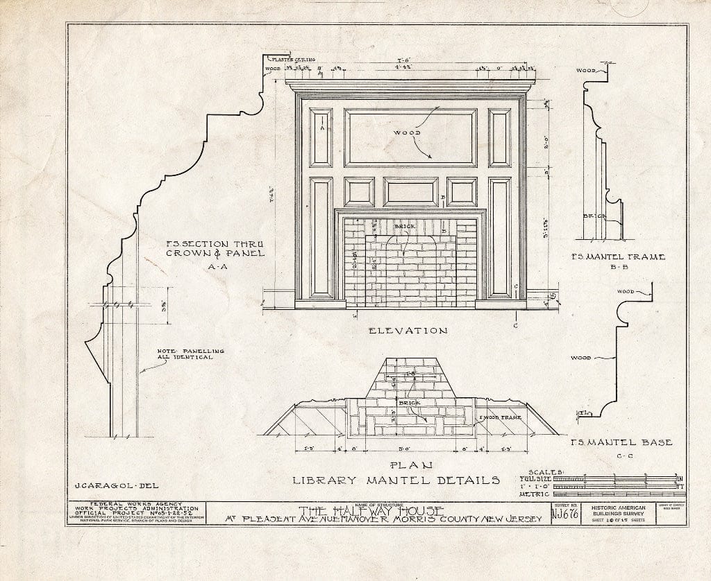 Blueprint HABS NJ,14-HANO,4- (Sheet 10 of 15) - Halfway House, Hanover, Morris County, NJ
