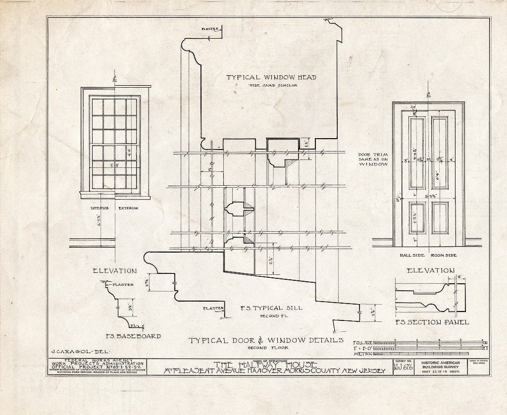 Blueprint HABS NJ,14-HANO,4- (Sheet 12 of 15) - Halfway House, Hanover, Morris County, NJ