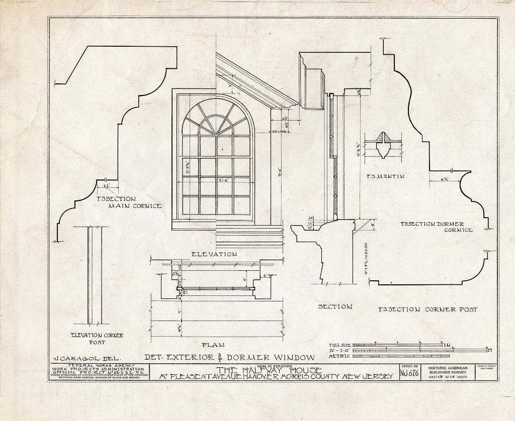Blueprint HABS NJ,14-HANO,4- (Sheet 13 of 15) - Halfway House, Hanover, Morris County, NJ