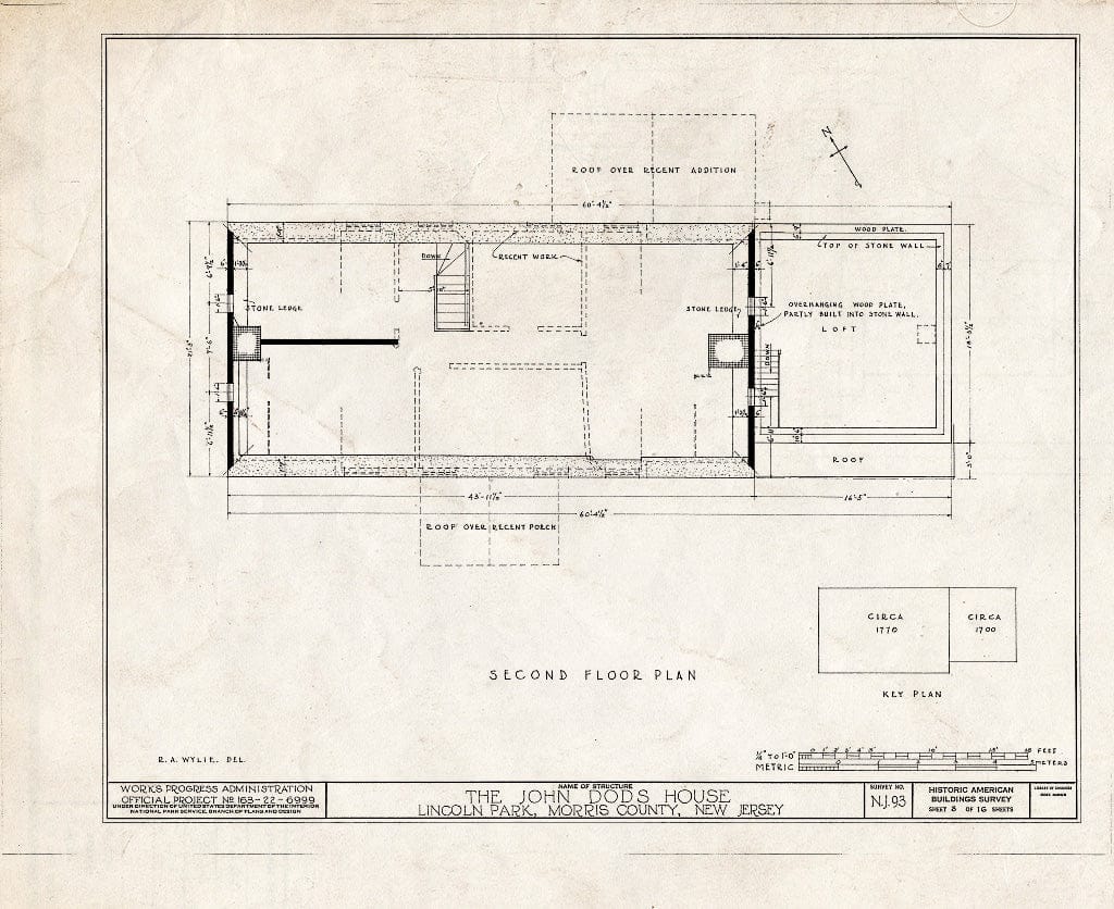 Blueprint HABS NJ,14-LINPA,2- (Sheet 3 of 16) - John Dods House, Highland Street, Lincoln Park, Morris County, NJ