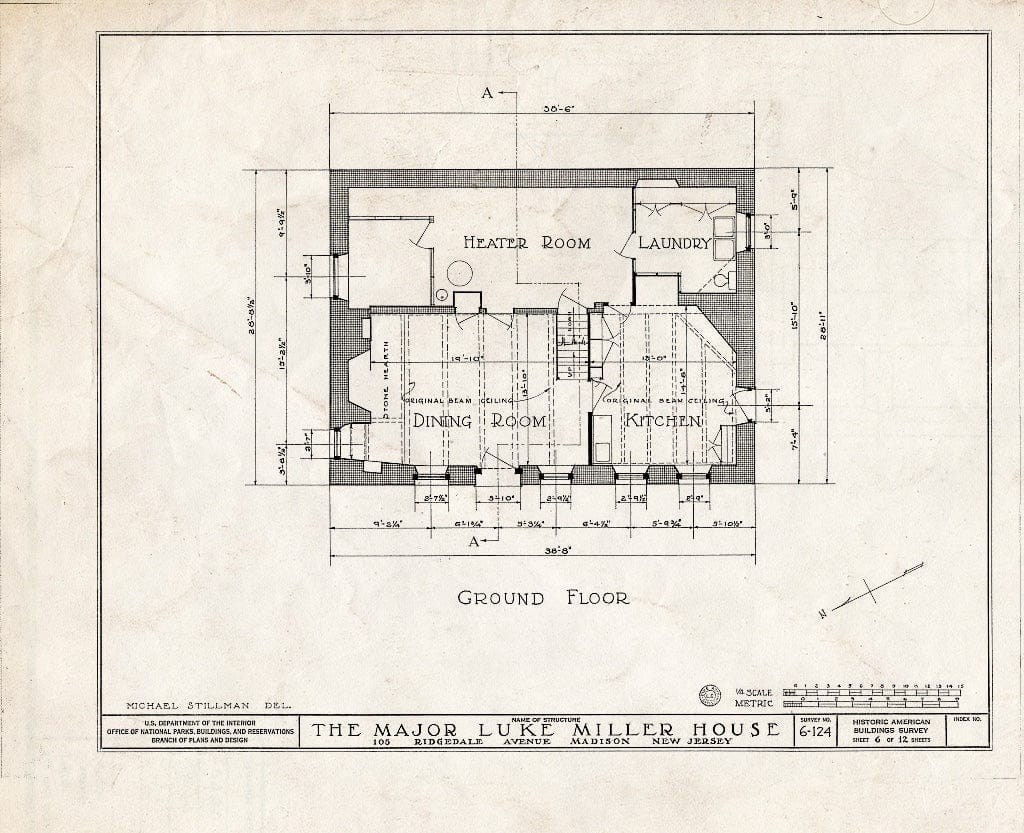 Blueprint HABS NJ,14-MAD,2- (Sheet 6 of 12) - Andrew Miller House, 105 Ridgedale Avenue, Madison, Morris County, NJ
