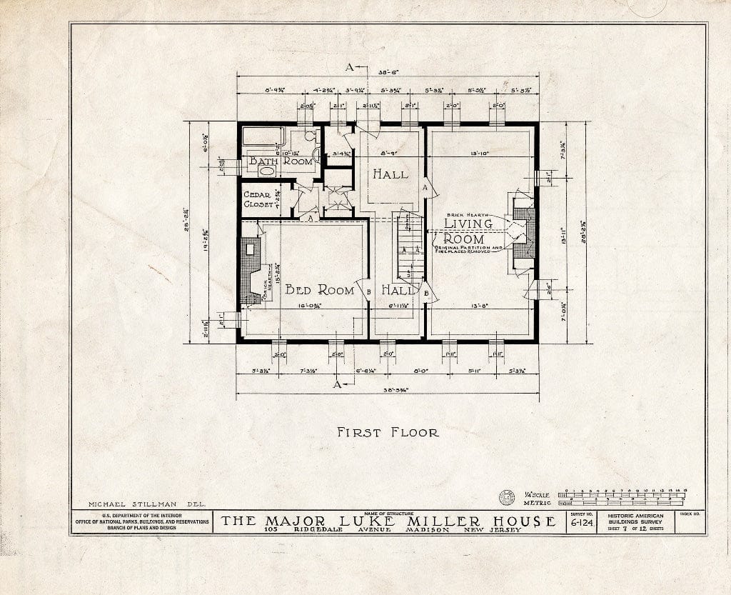 Blueprint HABS NJ,14-MAD,2- (Sheet 7 of 12) - Andrew Miller House, 105 Ridgedale Avenue, Madison, Morris County, NJ