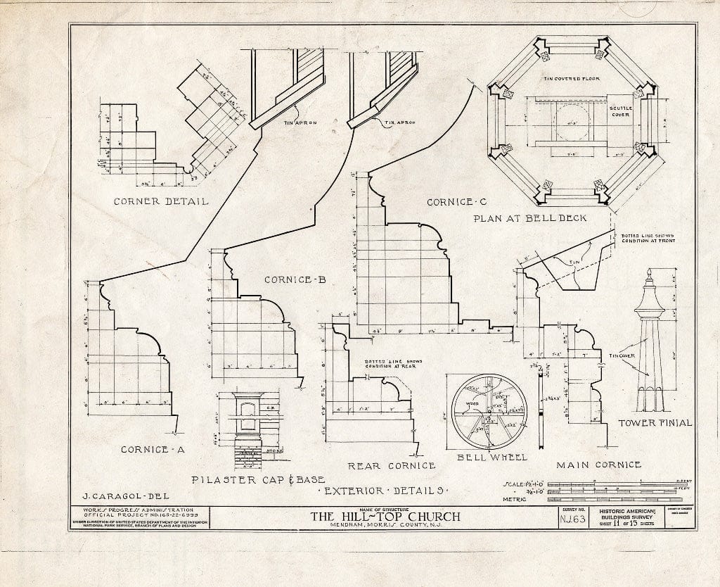 Blueprint HABS NJ,14-MEND,2- (Sheet 11 of 15) - Hill Top Church, Mendham, Morris County, NJ