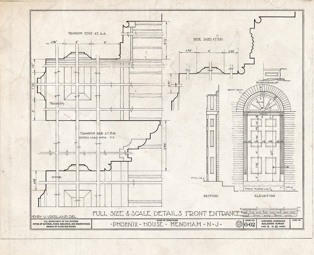Blueprint HABS NJ,14-MEND,1- (Sheet 9 of 13) - Ladies Seminary, Mendham, Morris County, NJ