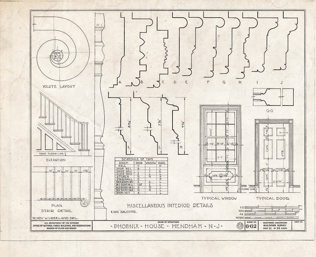 Blueprint HABS NJ,14-MEND,1- (Sheet 11 of 13) - Ladies Seminary, Mendham, Morris County, NJ