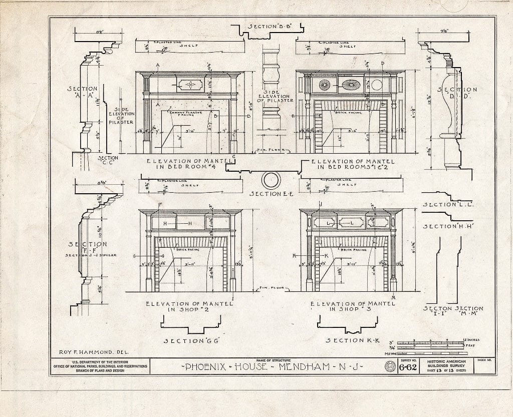 Blueprint HABS NJ,14-MEND,1- (Sheet 13 of 13) - Ladies Seminary, Mendham, Morris County, NJ