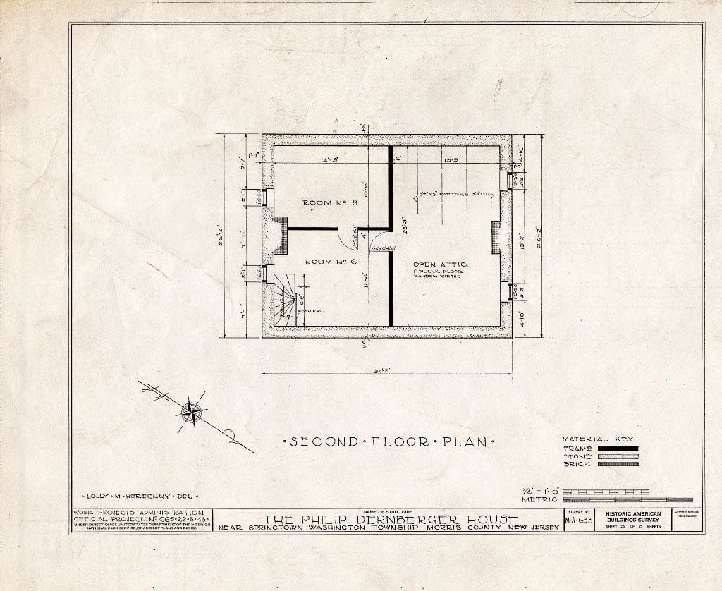 Blueprint HABS NJ,14-MIDVA.V,2- (Sheet 3 of 8) - Philip Dernberger House, Springtown, Morris County, NJ