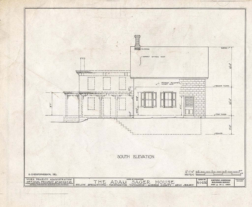 Blueprint HABS NJ,14-MIDVA.V,1- (Sheet 4 of 11) - Adam Sager House, Springtown, Morris County, NJ