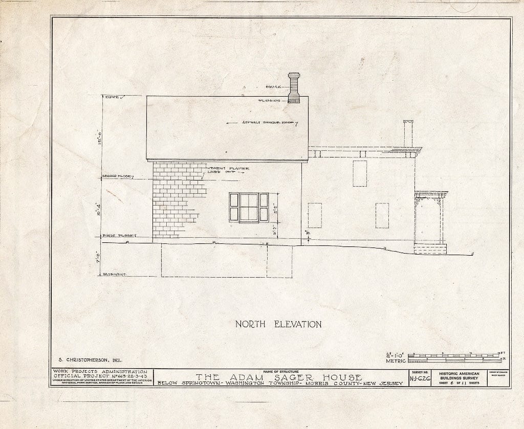 Blueprint HABS NJ,14-MIDVA.V,1- (Sheet 6 of 11) - Adam Sager House, Springtown, Morris County, NJ