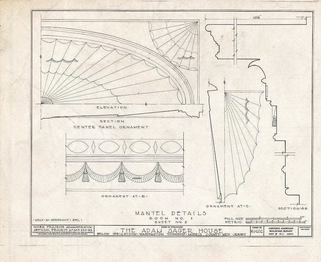 Blueprint HABS NJ,14-MIDVA.V,1- (Sheet 9 of 11) - Adam Sager House, Springtown, Morris County, NJ