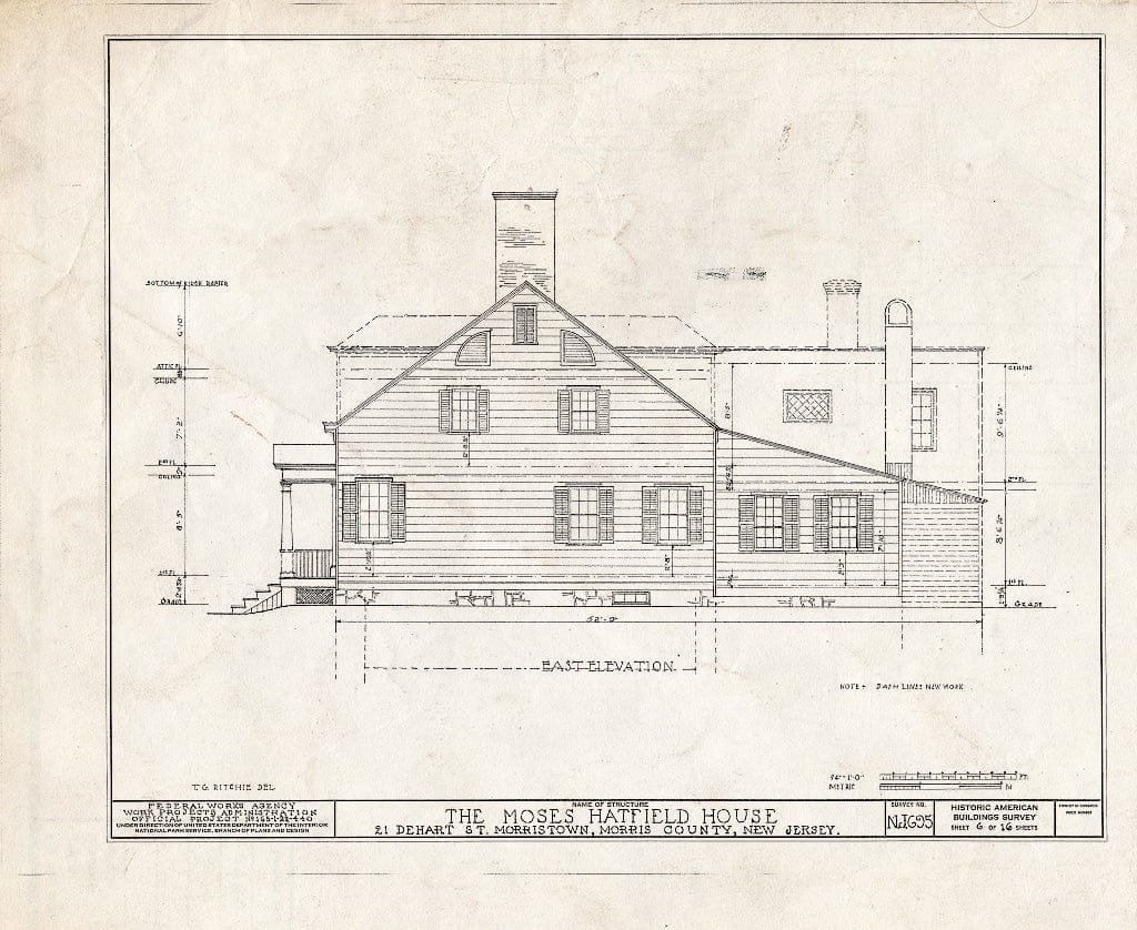 Blueprint HABS NJ,14-MORTO,11- (Sheet 6 of 16) - Moses Hatfield House, 21 DeHart Street, Morristown, Morris County, NJ