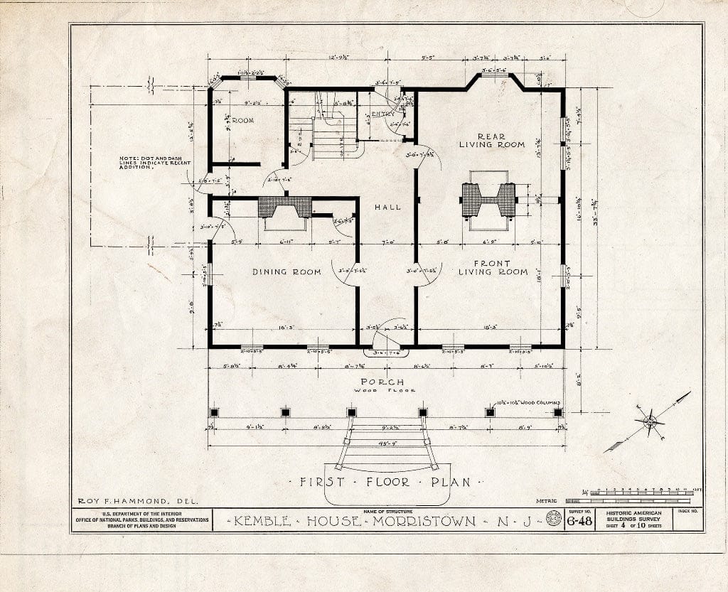 Blueprint HABS NJ,14-MORTO,4- (Sheet 4 of 10) - Kemble House, Mount Kemble Avenue, Morristown, Morris County, NJ