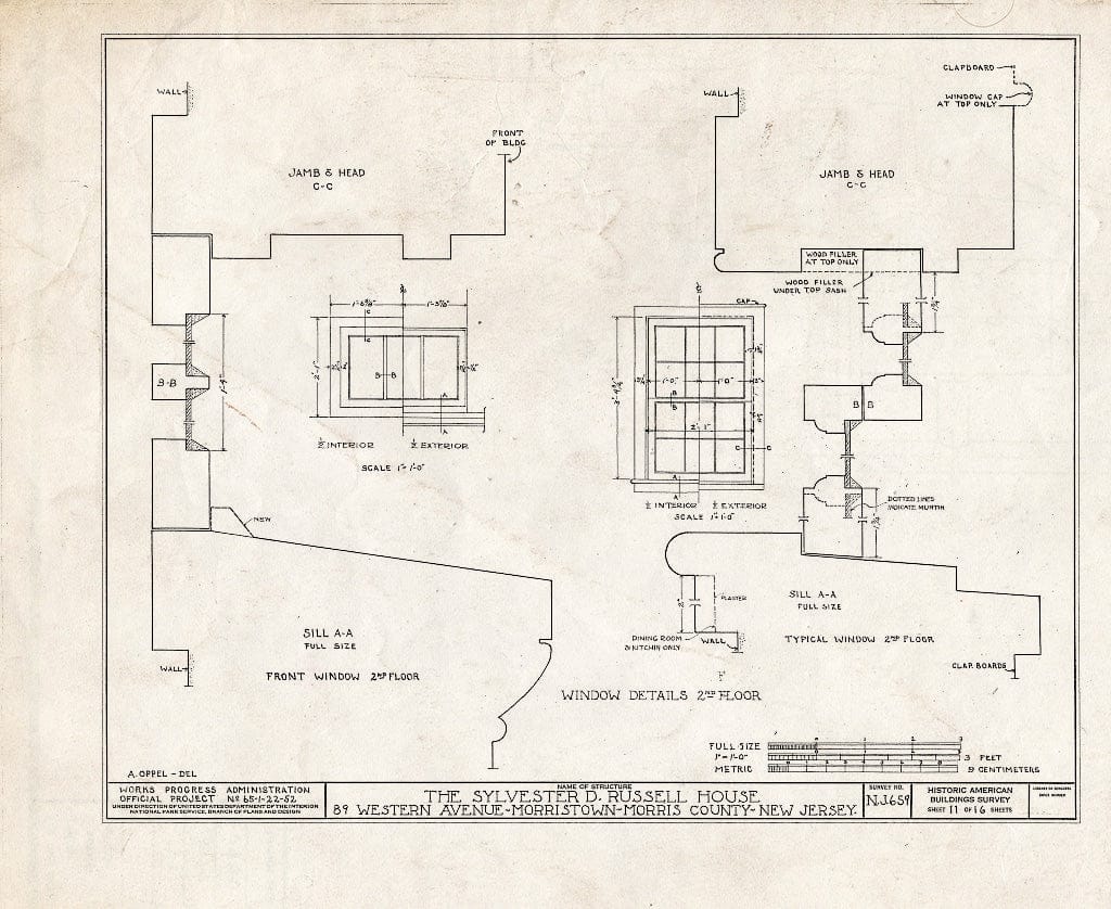 Blueprint HABS NJ,14-MORTO,8- (Sheet 11 of 16) - Sylvester D. Russell House, 89 Western Avenue, Morristown, Morris County, NJ