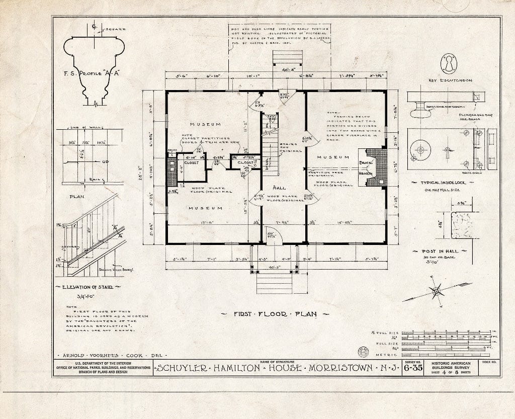 Blueprint HABS NJ,14-MORTO,3- (Sheet 4 of 8) - Schuyler-Hamilton House, 5 Oliphant Place, Morristown, Morris County, NJ
