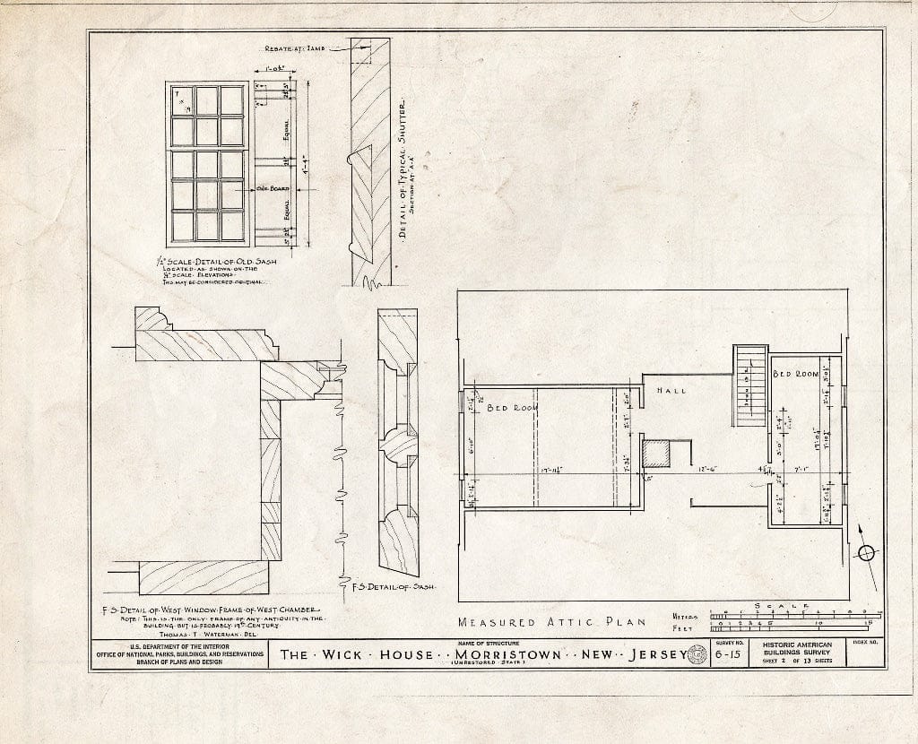 Blueprint HABS NJ,14-MORTO,1- (Sheet 2 of 13) - Tempe Wick House, Mendham Road, Jockey Hollow, Morristown, Morris County, NJ