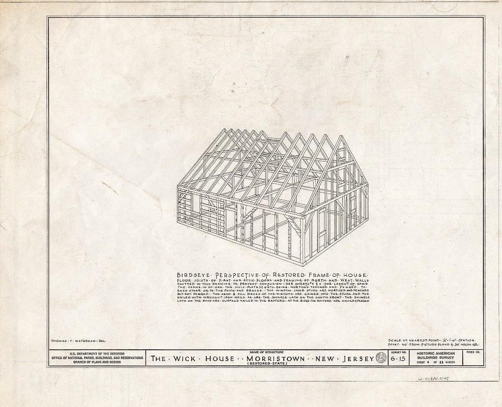Blueprint HABS NJ,14-MORTO,1- (Sheet 4 of 13) - Tempe Wick House, Mendham Road, Jockey Hollow, Morristown, Morris County, NJ