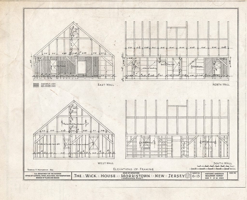 Blueprint HABS NJ,14-MORTO,1- (Sheet 5 of 13) - Tempe Wick House, Mendham Road, Jockey Hollow, Morristown, Morris County, NJ