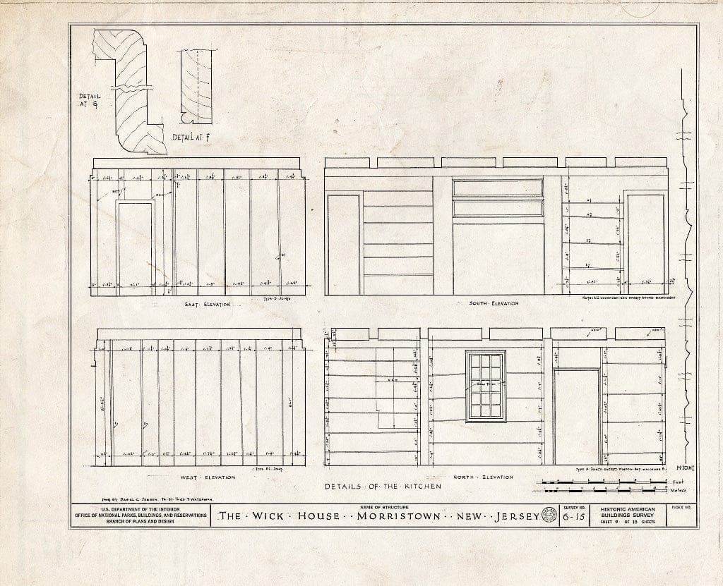 Blueprint HABS NJ,14-MORTO,1- (Sheet 9 of 13) - Tempe Wick House, Mendham Road, Jockey Hollow, Morristown, Morris County, NJ