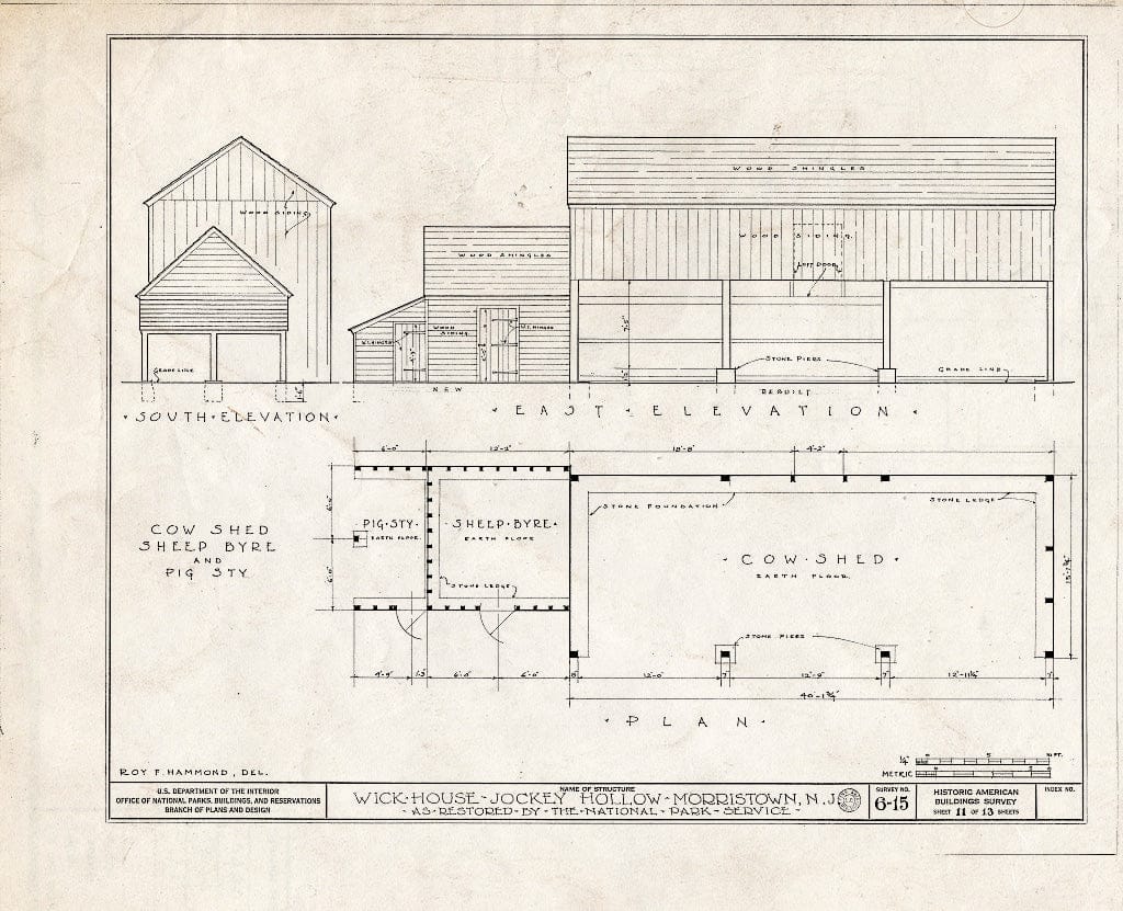 Blueprint HABS NJ,14-MORTO,1- (Sheet 11 of 13) - Tempe Wick House, Mendham Road, Jockey Hollow, Morristown, Morris County, NJ