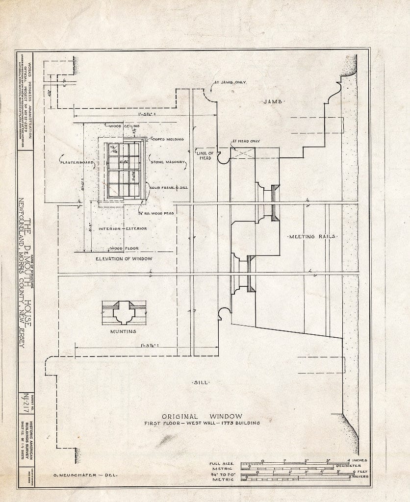 Blueprint HABS NJ,14-NEWFO,1- (Sheet 12 of 14) - DeMouth-Snyder House, Green Pond Road, Newfoundland, Passaic County, NJ