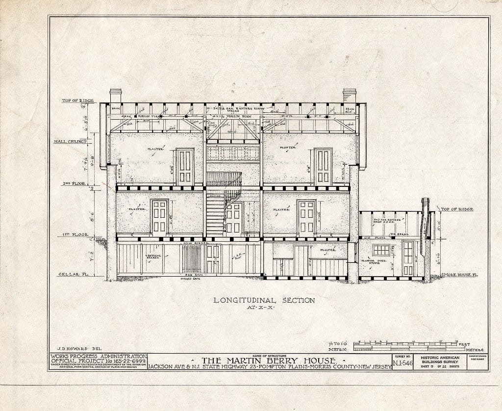 Blueprint HABS NJ,14-POMPL,2- (Sheet 9 of 22) - Martin Berry House, Jackson Avenue & Route 23, Pompton Plains, Morris County, NJ