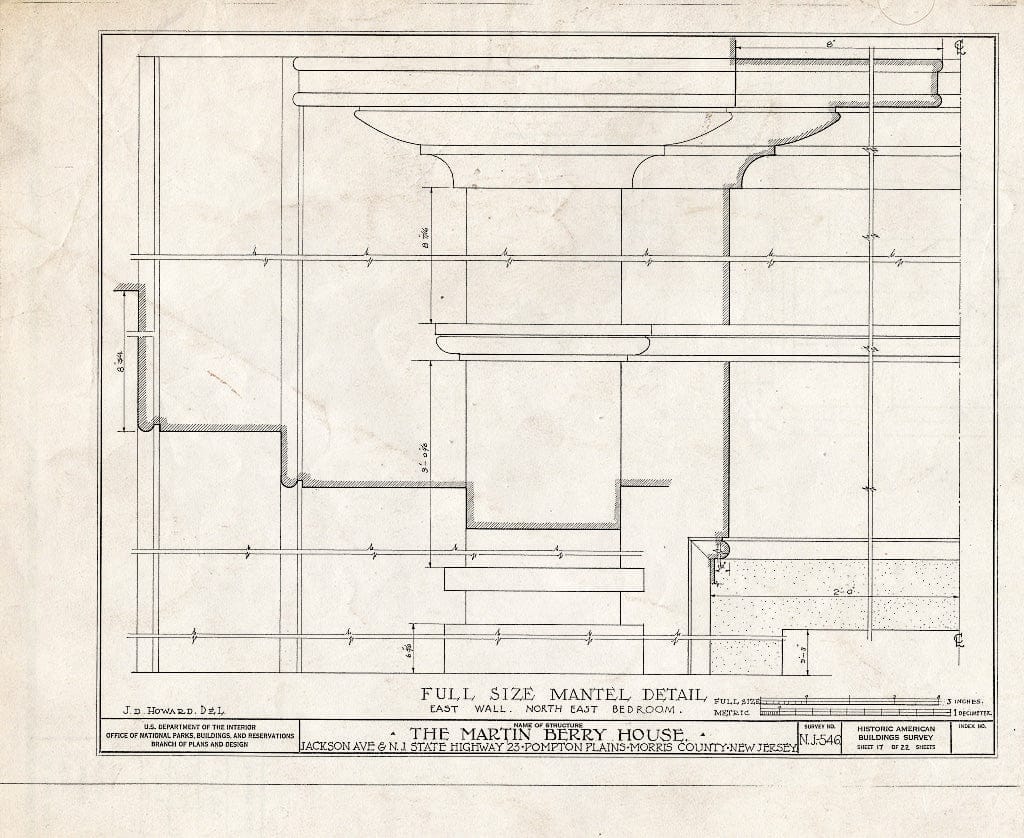 Blueprint HABS NJ,14-POMPL,2- (Sheet 17 of 22) - Martin Berry House, Jackson Avenue & Route 23, Pompton Plains, Morris County, NJ