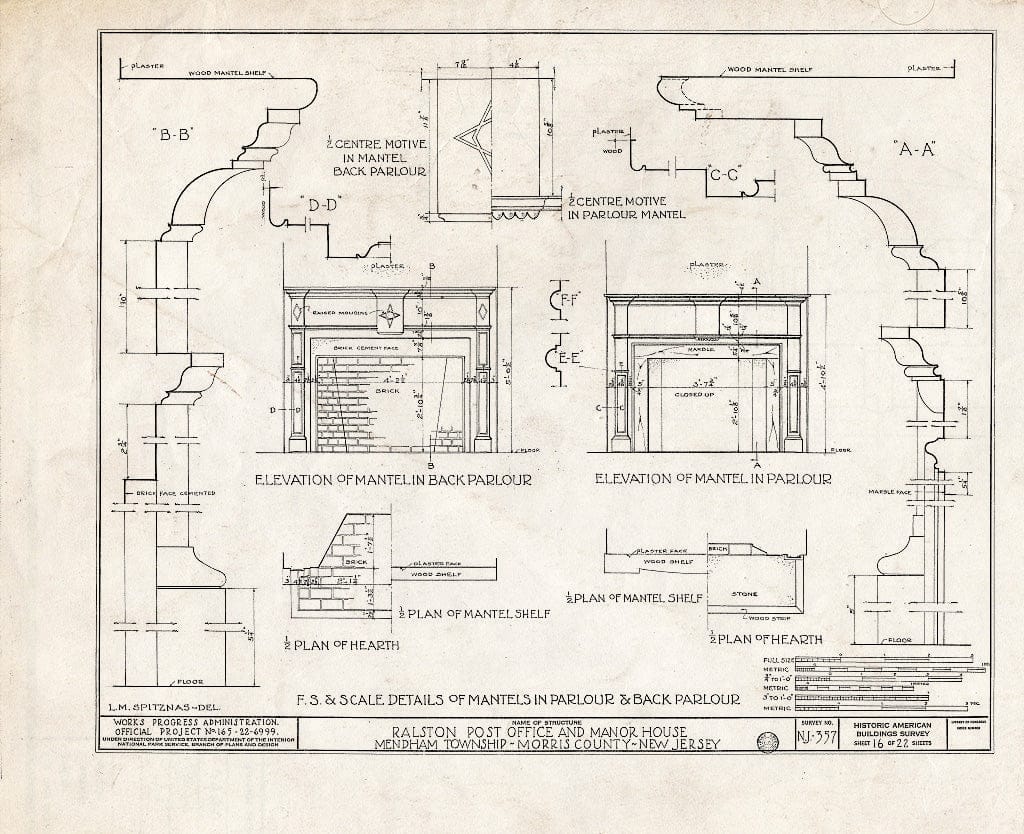 Blueprint HABS NJ,14-RAL,2- (Sheet 16 of 22) - Post Office, Ralston, Morris County, NJ