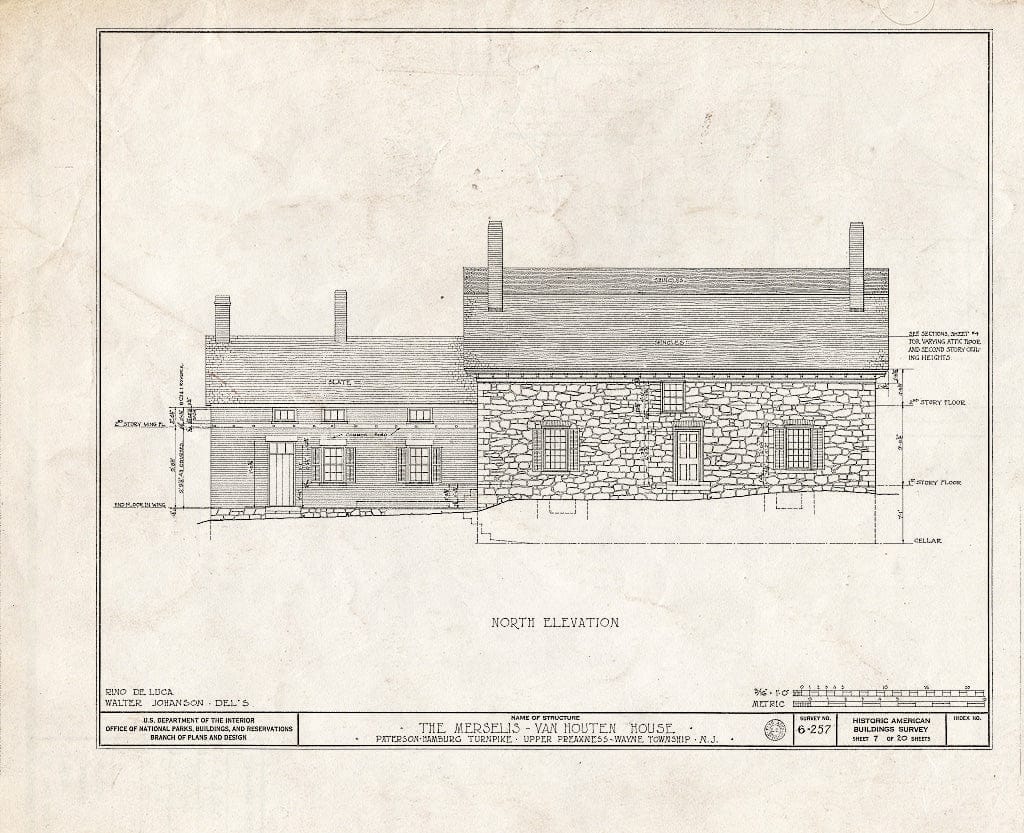 Blueprint HABS NJ,16-POMLA.V,3- (Sheet 7 of 20) - Merselis-Van Houten House, Paterson-Hamburg Pike, Preakness, Passaic County, NJ