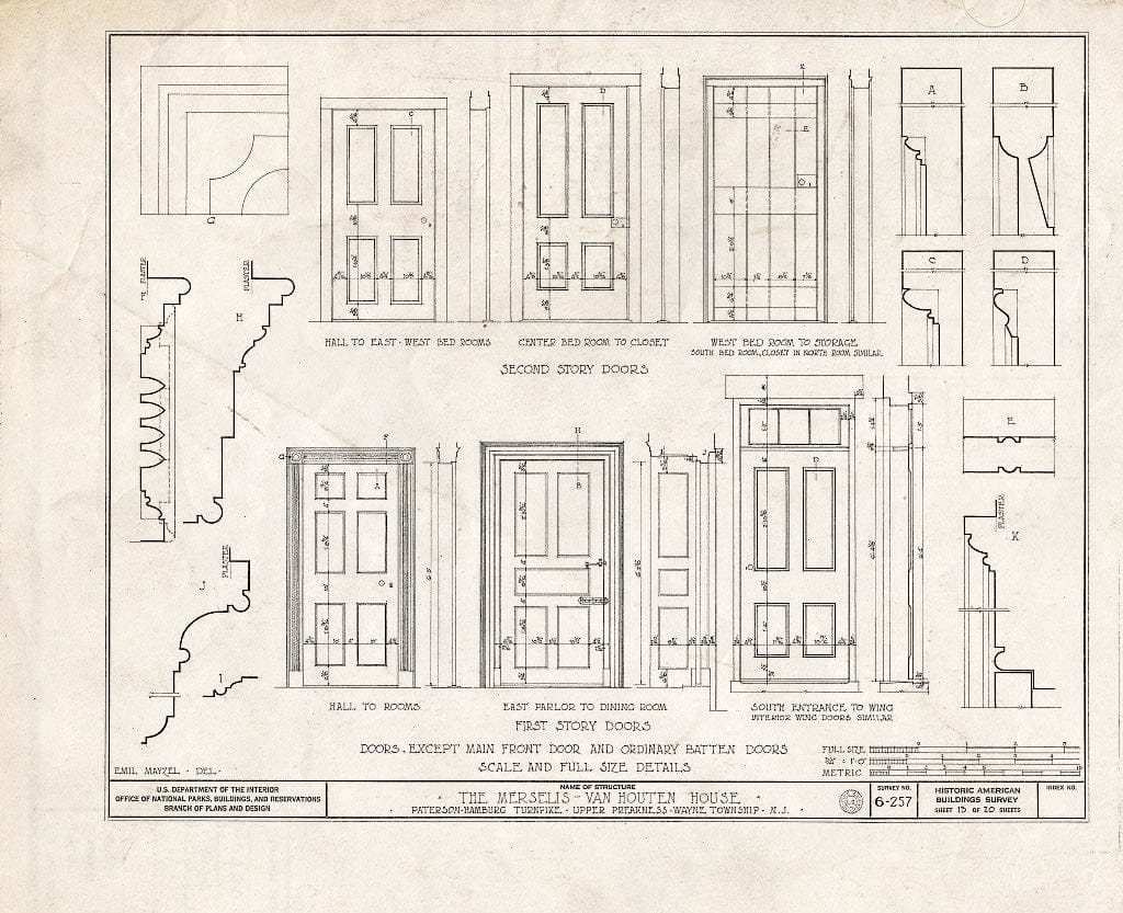 Blueprint HABS NJ,16-POMLA.V,3- (Sheet 13 of 20) - Merselis-Van Houten House, Paterson-Hamburg Pike, Preakness, Passaic County, NJ