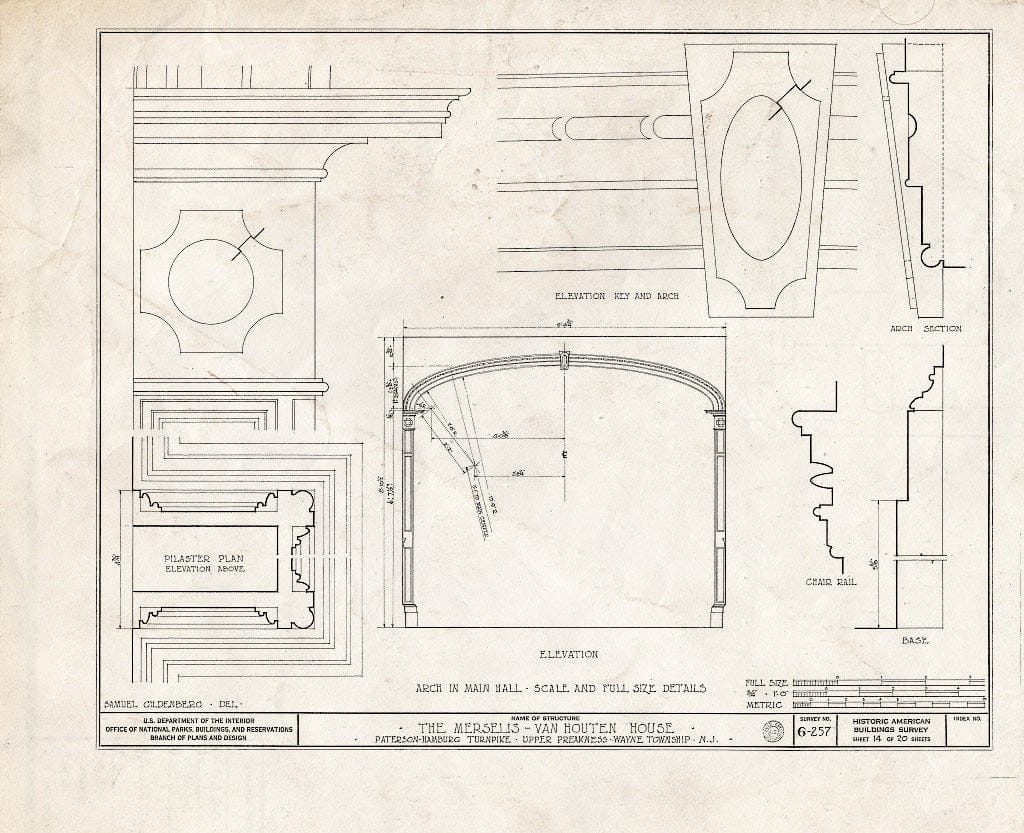 Blueprint HABS NJ,16-POMLA.V,3- (Sheet 14 of 20) - Merselis-Van Houten House, Paterson-Hamburg Pike, Preakness, Passaic County, NJ