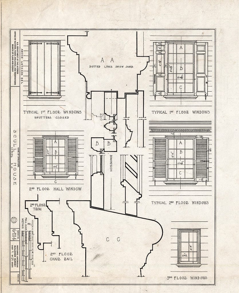 Blueprint HABS NJ,17-AUB,1- (Sheet 9 of 29) - Scull House, Auburn Road, Auburn, Salem County, NJ