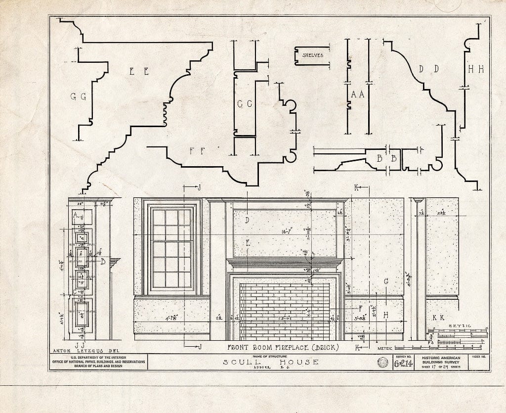 Blueprint HABS NJ,17-AUB,1- (Sheet 17 of 29) - Scull House, Auburn Road, Auburn, Salem County, NJ