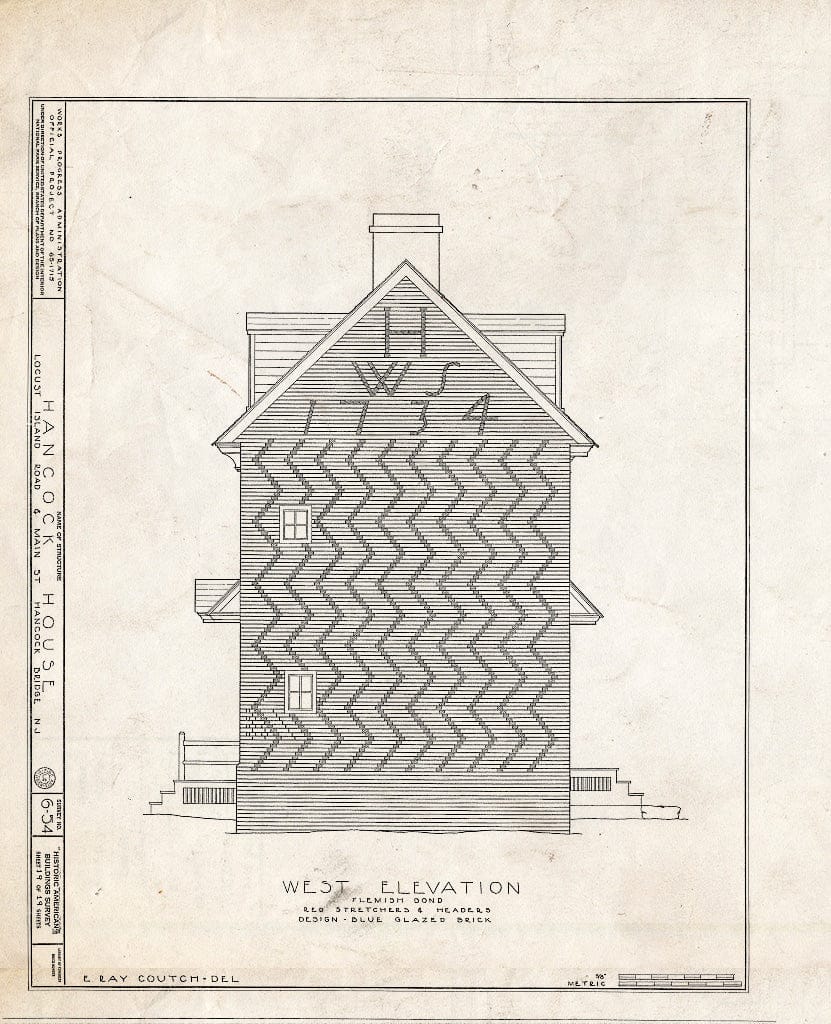Blueprint HABS NJ,17-HANBR,1- (Sheet 19 of 19) - Hancock House, Locust Island Road & Main Street, Hancocks Bridge, Salem County, NJ