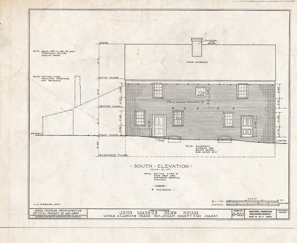 Blueprint HABS NJ,17-HANBR.V,2- (Sheet 4 of 7) - John Maddox Denn House, Alloway, Salem County, NJ