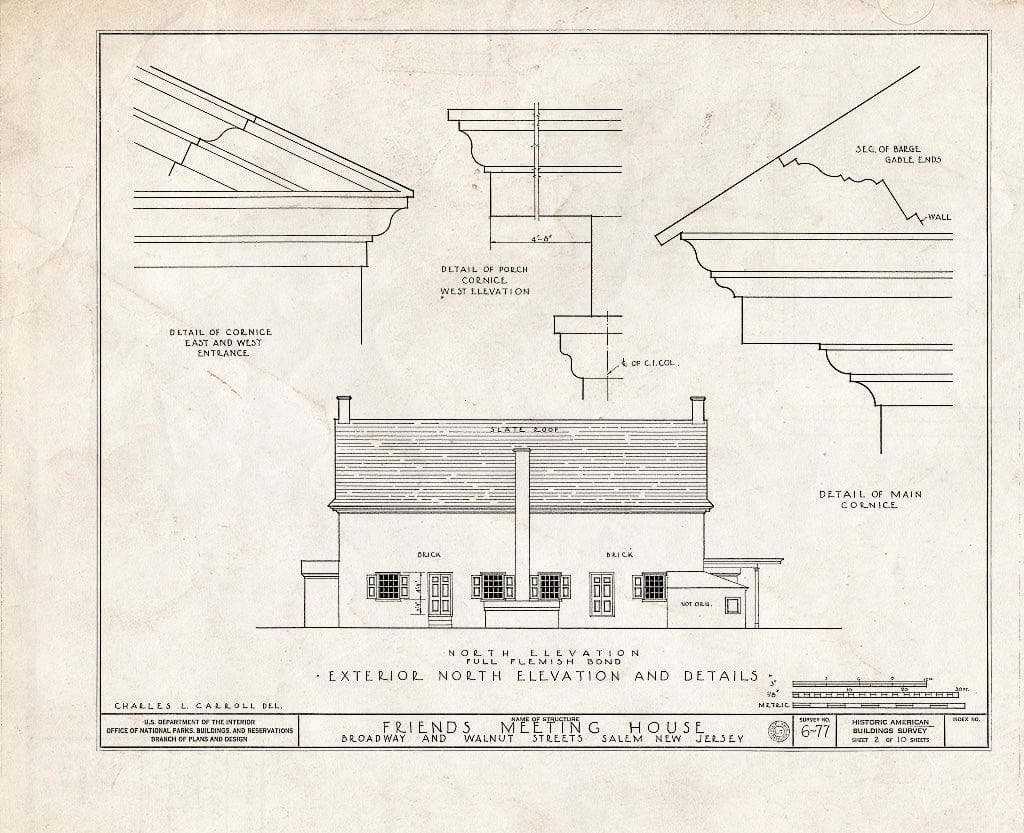 Blueprint HABS NJ,17-SAL,1- (Sheet 2 of 10) - Friends Meetinghouse, East Broadway & Walnut Street, Salem, Salem County, NJ