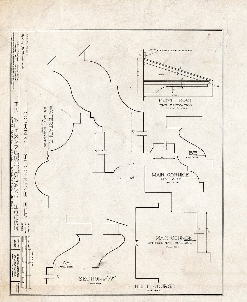 Blueprint HABS NJ,17-SAL,6- (Sheet 7 of 30) - Alexander Grant House, 81-83 Market Street, Salem, Salem County, NJ