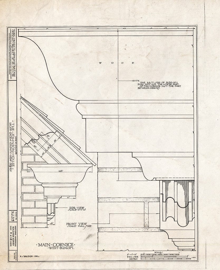 Blueprint HABS NJ,17-SAL,7- (Sheet 8 of 68) - Johnson House, 90 Market Street, Salem, Salem County, NJ